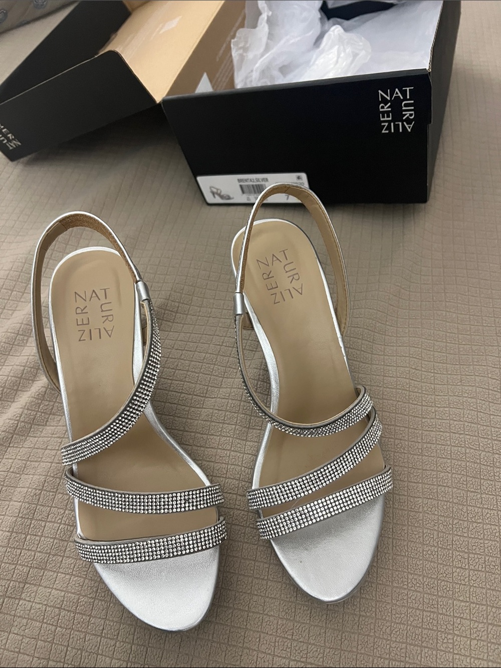 Naturalizer Silver Rhinestone Slingback Heel. Worn once.